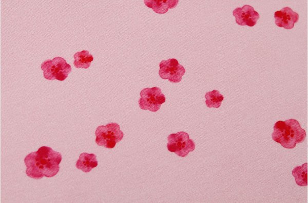 Jersey - Blüten - rosa - Kombistoff zu Hirsch Blüten